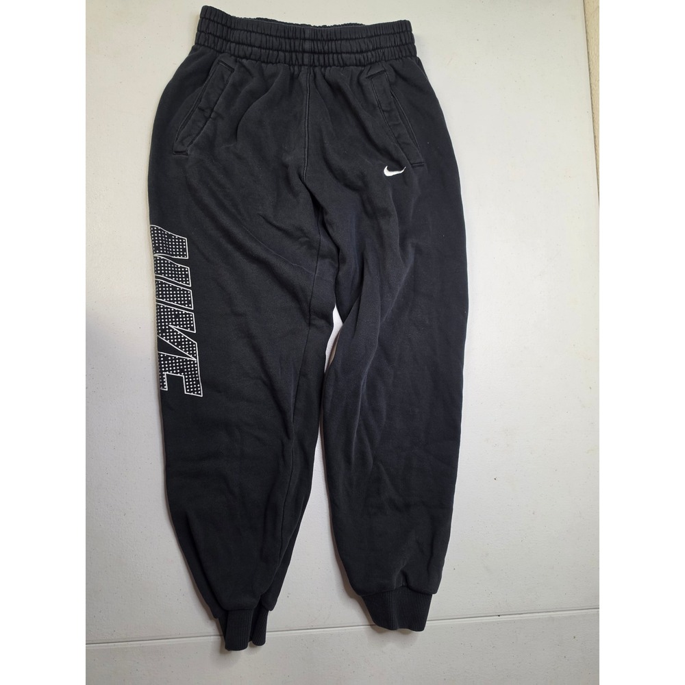 Nike Boys Black Fleece Joggers Graphic Logo Sweatpants Size Medium M